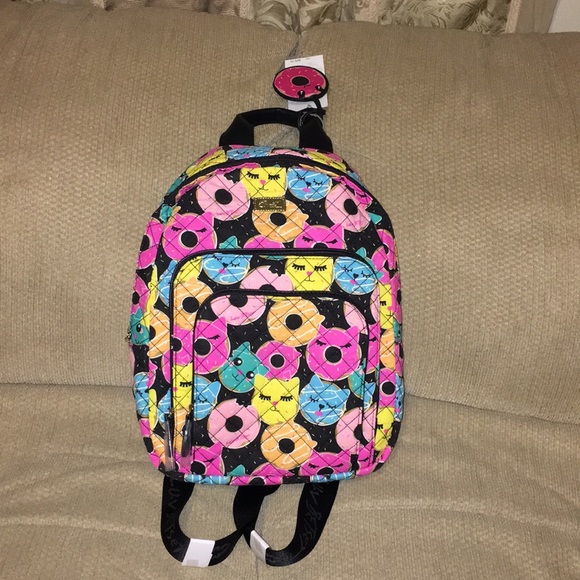 💝NWT Betsey Johnson Lovely Cat Donut 🍩 Backpack - Picture 4 of 8